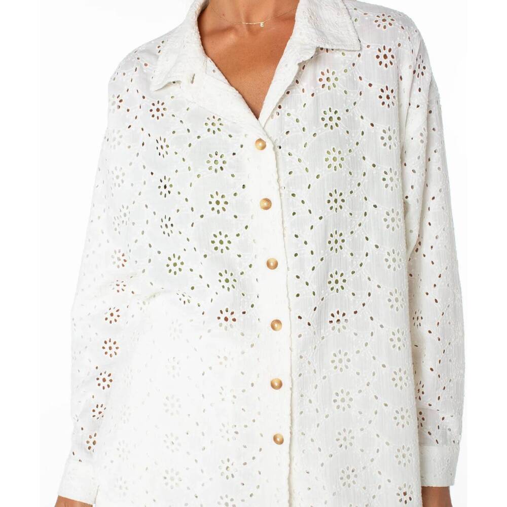 NEW ROXY morning time long sleeve top in white - Picture 4 of 4